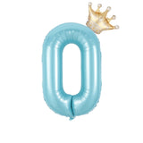 Popxstar  40inch Pastel Light Blue Pink Foil Number Balloon With Crown 1 2 3 4 5 6 Boy Girl Birthday Party Baby Shower Wedding Decoration