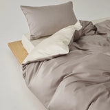 New Simple 100% Lyocell Bedding Set Solid Soft Skin-friendly Queen Duvet Cover Set with Sheets Natural Plant Fibre Quilt Cover