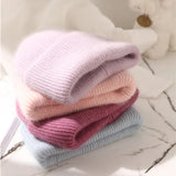 Popxstar High Quality Thickened Knitted Beanies Hat Women Men Skiing Gorras Winter Rabbit hair Warm Wool Caps Ear Windproof Cycling Hats