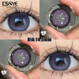Popxstar  2Pcs Purple Colored Contact Lenses Myopia Degree -0.00 to -8.00 Nature Black Gray Makeup Soft Lens Blue Eye Beauty Pupil