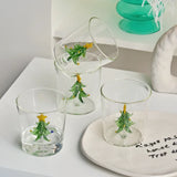 Popxstar 1pc Christmas Tree Mug Cute Cup Glass Cups  Glass Mug  Coffee Mug Home Decoration Christmas Gift Christmas Decoration 300ml