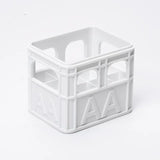 Popxstar  3D Printed Beer Crate Style AA/AAA Battery Storage Boxes Stackable Battery Organizer Home Office Desktop Decor Storage Tool Gift