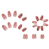 Popxstar 24Pcs/Set Long T Glitter Wearing Reusable False Nails Nail Art Full Cover Artificial Fake Nails Ballerina False Nail