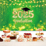 Popxstar 2025 Graduation Theme Photography Background Flash Decor Banner For Graduation Ceremony Party Bachelor Hat Photography Props