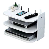 Popxstar Wifi Hanging Shelf Router Power Strip Multi Outlet TV Set Top Box Cable Hidden Floating Rack Wall Mount Holder Storage Organizer