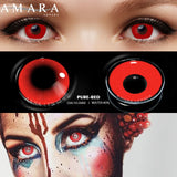 Popxstar  2 Pack Halloween Colored Contact Lenses Anime Cosplay Eyes Lenses Colored Lenses White Black Red Lenses