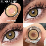 1 Pair AUDREY Contact Lenses for Eyes Colored  Softlens Beautiful Pupils Daily Wear Natural Brown Gray Lens Yearly Use