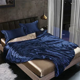 Popxstar High-end Blending Natural Mulberry Silk Bedding Set Luxury Satin Silky Queen Size Duvet Cover Set with Sheets King Size Bed Set