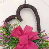 Popxstar  Handmade Artificial Flower Heart Wreath - Valentine's Day Mother's Day Gift, Festival Party Decor,Home Door Hanging Decoration