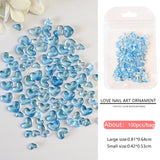 Popxstar 100pcs Clear Crystal Rhinestones Jewelry 3D Love Heart Nail Charm for Nail Art Decoration Clear Resin Valentine's Day Nail Parts