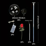 Popxstar 5PCS Valentine's Day Rose Wave Ball Bouquet LED Glow Balloon Wedding Party Decoration