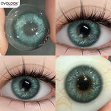 Popxstar  New Green Contact Lenses Beauty Eye lenses Myopia Color Contact Lenses for Eyes Natural Color Pupils Blue Lens 2pcs/pair