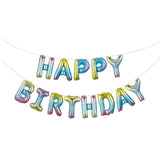 Popxstar  13pcs White Happy Birthday Balloon Foil Letter Ballons Baby Shower Kids Birthday Party Decoration Adult Balloon Banner Globos
