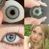 2Pieces Colored Contact Lenses Bueatiful Pupil Color Circle Lens Green Iris Prescription Yearly Natural Coloured Contacts