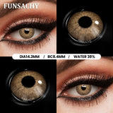 Popxstar  1 Pair Big Black Contact Lenses Beautiful Pupils for Eyes Colored Softlens Natural Brown Grey Lens Contacts Yearly Lens