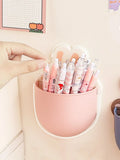 1pc Rabbit Pattern Wall Mounted Stationery Storage Box, Cute Multi-Purpose Pen Holder For School Student, Office Back To School Desk Office Supplies Office Accessories