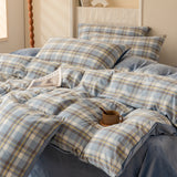 Popxstar  Winter Flannel Solid Color Duvet Cover for Winter Soft Warm Keep Warm Bed Quilt Covers Milk Velvet Queen King Bed Home Textiles