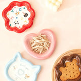 Kawaii Cat Bowl Dog Feeder Ceramic Water Bowl Pet Snack Can Plate Easy Clean Puppy Food Water Feeding Bowls