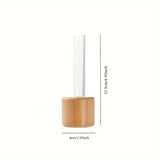 popxstar Originality Mini Magnetic Vase Cute Style Solid Wood Glass Test Tube Vase Flower Arrangement Fridge Magnet Decor Flower Vases