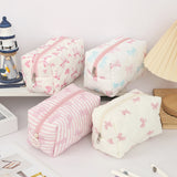 Popxstar 1 pc exquisite bowknot single-layer pencil case, floral pattern design storage bag, a must-have for back to school season