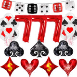 Popxstar  Casino Party Decoration Dice Balloon Lucky 7 Foil Balloon Latex Poker Balloons Casino Poker Party Las Vegas Wedding Decorations