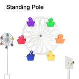 Simple Iron Ferris Wheel Bird Feeder Wall Mounted Decorative Garden Bird Feeder Weatherproof Rotating Garden Stake for Patio