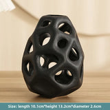 Popxstar  Artistic Sense Modern Light Luxury Ceramic Hollow Vase, Dried Flower Simulation Home Decor