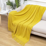 Popxstar  Summer Blanket for Bed Sofa Knitted Blanket With Tassel Nap Blankets Air Conditioning Blanket Soft Throw Blanket Bed Sheet Cover