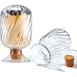 Popxstar Helix Shaped Glass Matches Cloche Decorative Glass Matches Cloche for 4 Inch Candle Matches Trendy Fireplace Display Decor