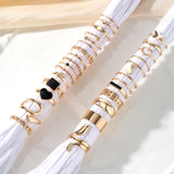 Popxstar Exaggerated Punk Rings Set Snake Heart Chain Butterfly Gold Color Metal Finger Ring for Women Fashion Jewelry Gift