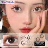 Popxstar -2pcs/pair Natural Pupil Lenses Collagen Series Contact Lenses for Eyes Brown Gray Eye Color Lens for Myopia 14.2mm