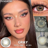 Popxstar   2pcs Hot Selling Colored Contact Lenses for Eyes Beauty Pupils Natural Brown Gray Lens Women Men Cosmetics  Yearly Use