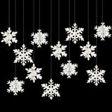 Popxstar  6pcs 3D white/laser snowflake hanging decorations, Christmas snowflakes, winter wonderland, New Year's party home decorations