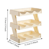 Practical 3 Layers Water Bottle Storage Rack Large Capacity Plastic Cup Storage Rack Saving Space Water Bottle Holder Cabinet
