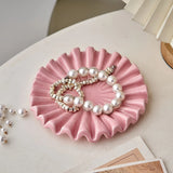 Popxstar Ceramic Ruffle Jewelry Tray Decor Tray High-grade Earrings Necklaces Jewelry Bowl Coffee Table Organizer Jewelry Display Plate