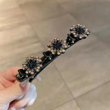 Popxstar Fashion Korean Style Bling Braided Hair Clip Fashion Hairpin Shiny Side Duckbill Clip Women Girls Sweet Cute Hair Accessories