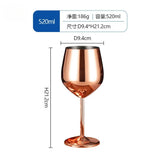 Popxstar  Stainless Steel Wine Glass Champagne Whiskey Wine Glasses 500ml Large Capacity Anti Drop Creative Wine Glass for Home Use