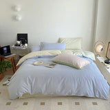 Popxstar  Simple Fresh Queen Bedding Set 100% Cotton Soft Comfortable Duvet Cover Set with Sheets Quilt Cover and Pillow Covers Bed Sets