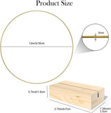 Popxstar 5set Gold Metal Wreath Ring Hoop With Wooden Base Holder Wedding Artificial Flowers Garland DIY Decoration Home Wedding Decor