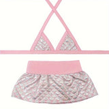 Dog Bikini Swimsuit, Puppy Bathing Suit, For Small Dogs Cloth Costume，Fish Scales Print Bikini Design Pet Costume