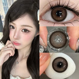 (0.00~-8.00) Mill Creek 1Pair Colorful Contact Lenses for Eyes Myopia Soft Lens Brown Eyes Nature Color Lenses Grey Beauty Pupil