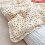 Popxstar Baby Camellia Rose Print Muslin Blanket Quilt for Summer Infant Floral Muslin Comforter Napping Cover for Baby Bedding Quilts
