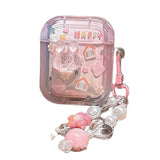 Popxstar Cute 3D Rabbit Headphones Case For AirPods 1 2 3 With Love Heart Beads Pendant Protective Shell Soft Cover For AirPods Pro 2