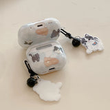 Popxstar  Cartoon Lovely Black White Cat Smooth Silicone Protection Case for AirPods Pro 2 for AirPods 1 2 3 4 Headset Cover Cute Pendant