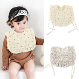 Popxstar 100% Cotton 4-Layer Gauze Retro Lace Ruffle Vest Bib For Boys And Girls Baby Bib Waterproof Baby Bib Baby Vest Bib