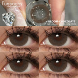 Popxstar  1pair Bloom Black Contact Lenses for Eyes Natural Cosmetic Brown Gray Pupil Eye Lens Color Lens Fashion Beauty Yearly