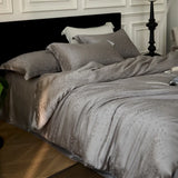 Popxstar  Nordic Silk Bedding Set 4pcs Luxury Lyocell Duvet Cover Set Flat Sheets Set 2 Pillowcases Twin Double Queen Size Bed Linen Set