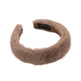 Popxstar Winter New Thick Plush Headbands Furry Wide Hair Band For Woman Temperament Elegant Hair Hoop Female Fashion Hair Accessories