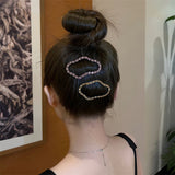 Popxstar New Simple Color Rhinestone Y2k Star Pentagram Wave Hair Clips Women Temperament Designer Snap Hairpin Fashion Accessories Party