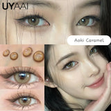 Color Contact Lens 1 Pair Korean Lenses Natual look Color Contact Lenses for Eyes Cosplay Lenses Big Eye Make-up Pink Lens